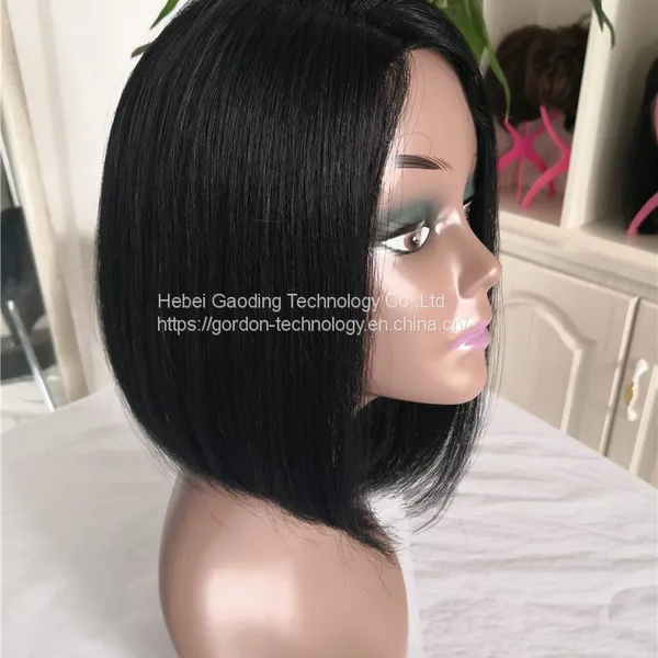 High-ending Natrual Color Human Hair Straight Bob Wigs photo-2