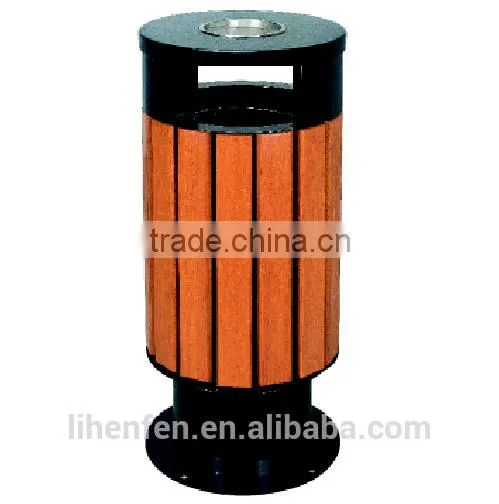 Plastic Wooden Stylish Hot Sale Outdoor Garbage Bin photo-6