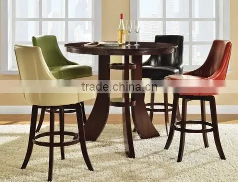 Solid wood bar table and fabric surface bar chair with cheap price