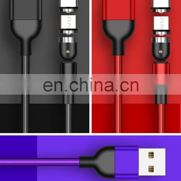 Wholesale 3 in 1 Magnetic Charging USB Cable Charger 540 Degree Rotation Data Cable For Iphon/Micro USB Type C photo-4