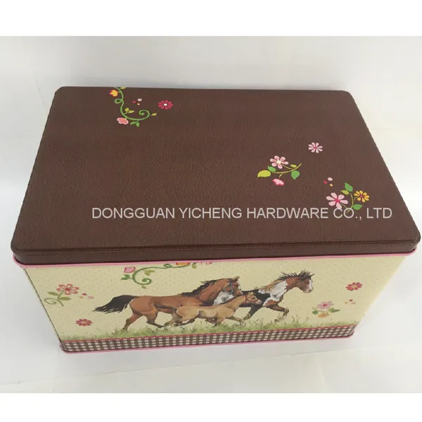 Storage box large rectangular tin box