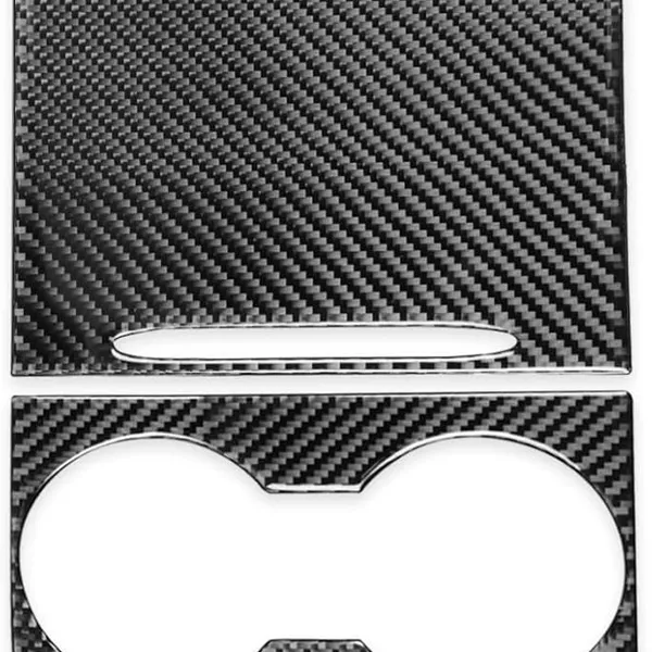 NO.2 TIBROMTACK Center Cup Console Cover Carbon Fibre Wrap-Around Cover Sticker 2-Piece for Tesla Model 3 photo-2