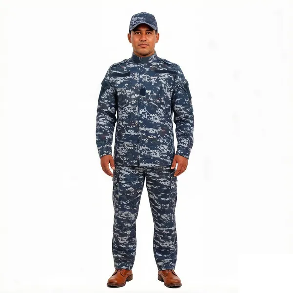 TC6535 Ribstop Navy Blue Police Uniform Camouflage Uniform Army Combat Uniform For Adult Unisex photo-4