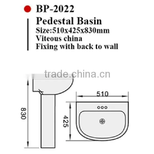 BP-2022 Modern Bathroom Design, Quality Pedestal Basin, Bathroom Ceramic Hand Wash Sink Bash Bowl photo-2