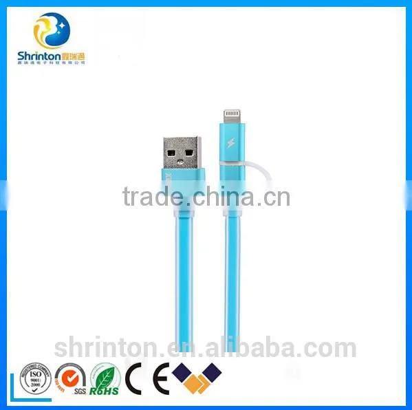 Hot Selling Remax 2 In1 Led USB Data Cable for Iphone and Samsung photo-3
