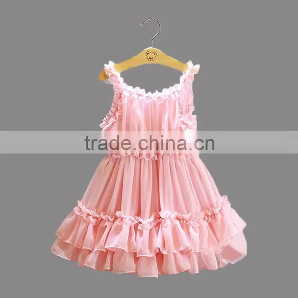 Child One-piece Knitwear Casual Dress,pure Color Kids Prom Gown Dress,hot Pink Baby Girl Beaded Ruflle Frock photo-5