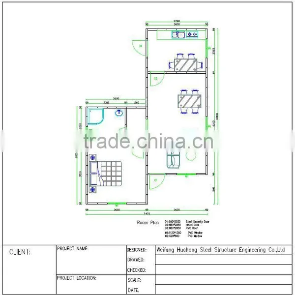 Beautiful and Comfortable One Bedroom Prefabricated Wedding House With New Pateneted Foamed Cement Board Design photo-4