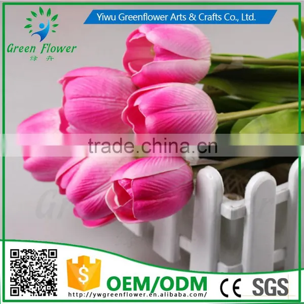 2016 Wholesale Multicolor 32CM Artificial Flowers Bouquet Wedding Bridal Real Touch Christmas Decorative Flower Tulip photo-3