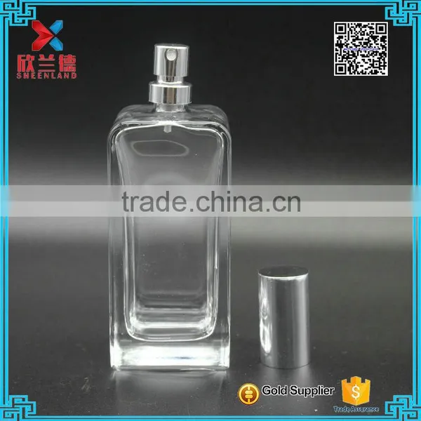 100ml Transparent Square Empty Glass Men Perfume Bottles With Sprayer photo-3