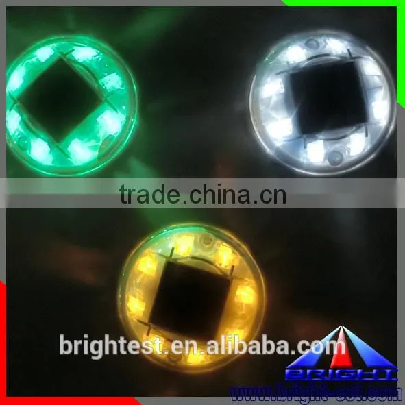 Blue Color PC Housing Epistar LED 360 Reflective Cat Eyes Plastic Solar Road Stud 8 LED photo-3