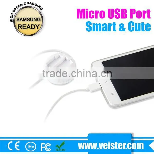 White Color Charging Usb Date Cable Reel Retractable USB Micro Cable for Samsung Sync photo-4