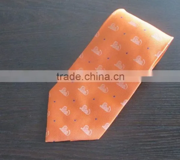 2016 Men's Tie Jacquard Orange Color Polyester Knit Tie photo-3