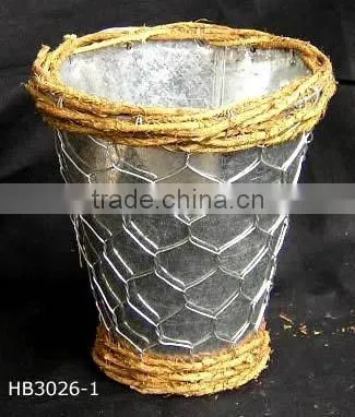 Rattan Zinc Basket