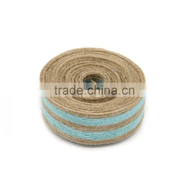 2.5cm*10m Natural Colourful Jute Ribbon photo-5