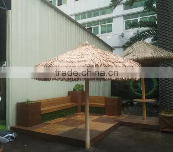 High Class Sun Protection Waterproof Material Outdoor Artificial Folder and Collapsible Thatch Umbrella photo-3