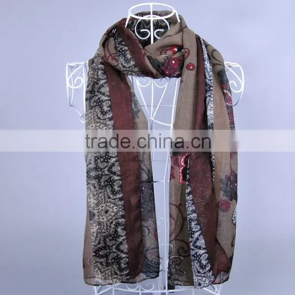 Women Fashion Bohemia Pattern Scarf Voile Scarves 180*90 Pashmina Shawls Muslim photo-2