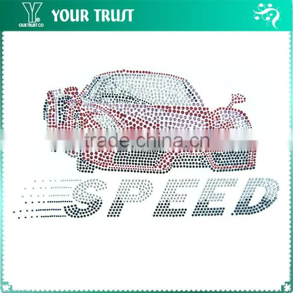 Silver Aggressive Flying Eagle Hot Fix Motif Iron On Rhinestone Transfer photo-5