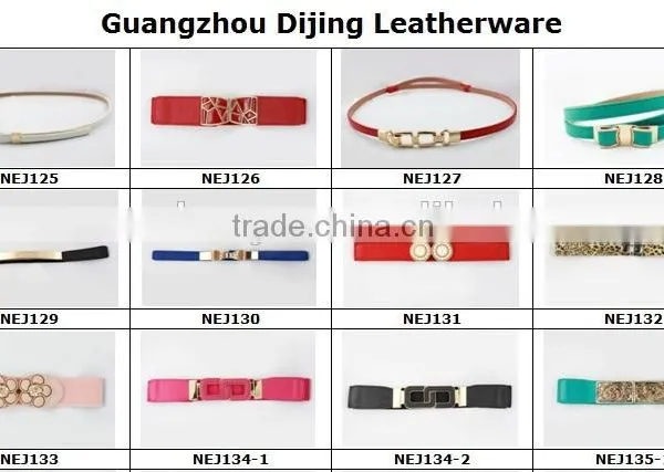 Ladies Classic Design Fashion Black Elastic Pu Ribbon Waist Belt photo-4