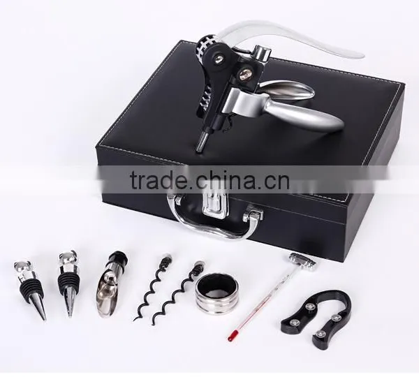 Promotional AUGUST 9pcs in One Wooden Wine Box Wine Opener Corkscrew Set