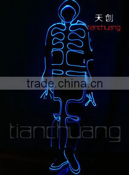 2016 Hot Sale LED Light up Fiber Optic Tron Dance Jumpsuits photo-3