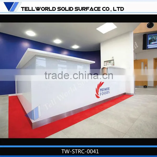 Top Quality 100% Acrylic Solid Surface Hotel Reception Desk/table Modern photo-2