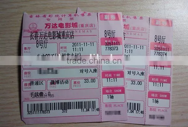 Professional Design Thermal Film Ticket Custom Printed photo-2
