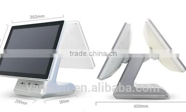 15inch Dual Touch Screen Supermarket POS System All in One With Aluminum Alloy Casing photo-5