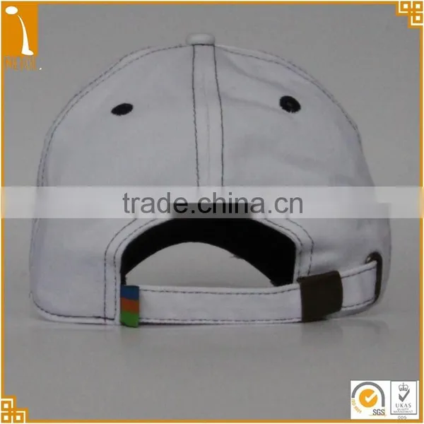 Wholasale Custom Unisex Distressd White Unstrctured Curved 3D Embroidered 6-panel 100%cotton Baseball Cap photo-3