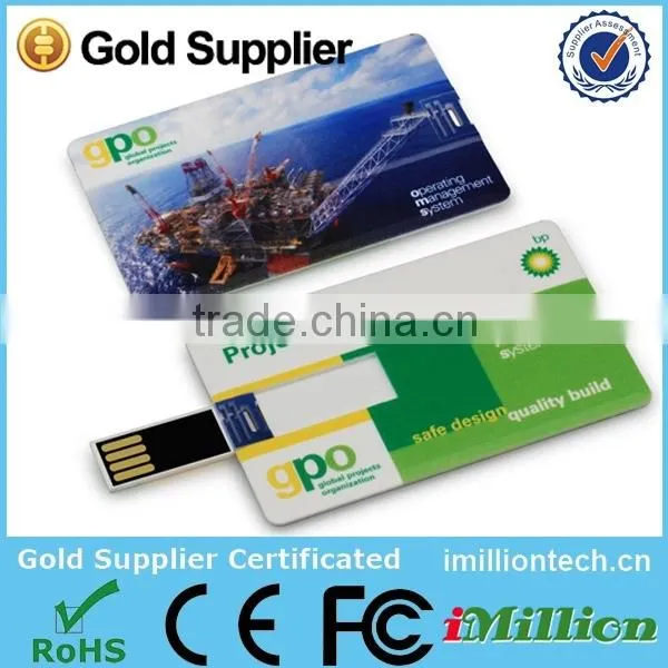 2016 Wholesale Customized Logo Full Capacity Bulk Waterproof Credit Card USB Flash Drive 2.0USB 1GB 2GB photo-2