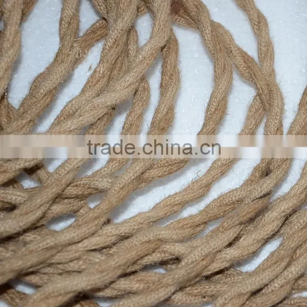 Twisted Flax 2 Core Electric Wire 0.75mm Rope Hemp Covered Pendant Wire photo-4