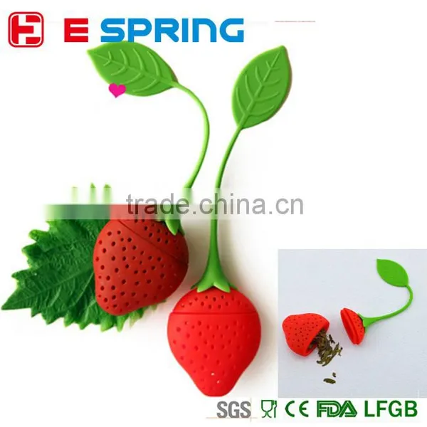 Christmas Creative Gifts Strawberry Shaped Design Loose Silicone Tea Strainer