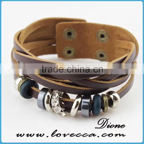 Hot Sale Fashion Turkish Jewelry Charm Leather Bracelet With IP Plating photo-5