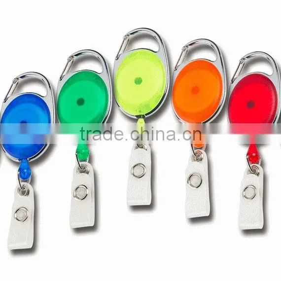 Special Reinforced Strap Carabiner Retractable Badge Reel for Promotion