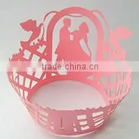 Laser Cut Paper Cupcake Wraps Silver Cupcake Wrappers photo-4