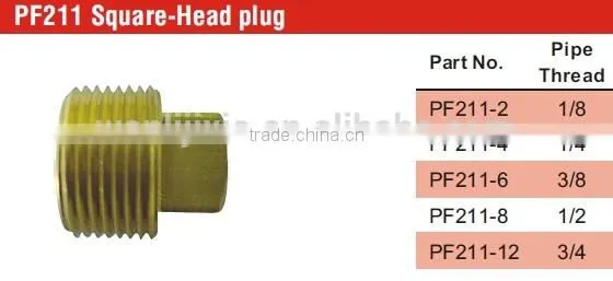 PF211 Square-Head Plug,Pipe Fitting,Brass Fittings, Pneumatic Valve photo-5