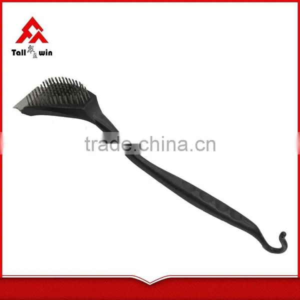 Plastic Handle BBQ Double-side Grill Cleaning Brush With Scraper photo-6