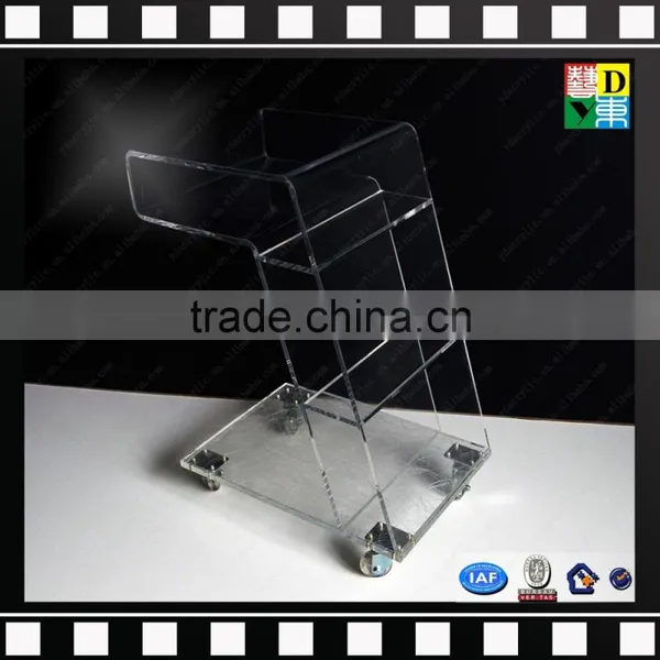 Clear Acrylic Side Table Crystal Clear Acrylic Trolley With Wheels From Shenzhen Yidong photo-2