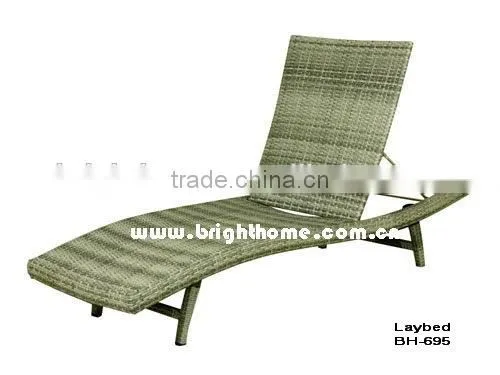 Rattan Patio Furniture Outdoor Wicker Chaise Sun Lounge Bed photo-2