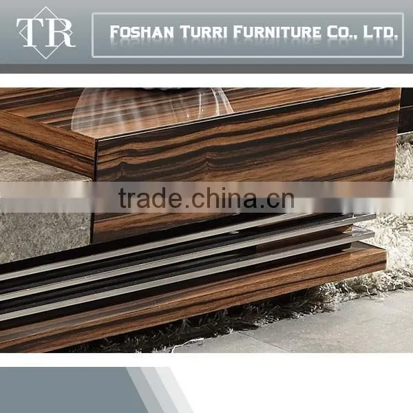 Luxury Good Quality Wooden Base Travertine Top TV Stand photo-3