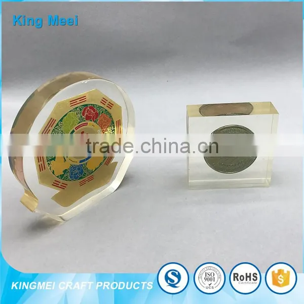 Low Price Cheap Acrylic Desk Paper Weight Acrylic Coin Display Stand photo-3
