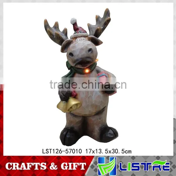 Resin Christmas Deer Figurines With Light photo-2
