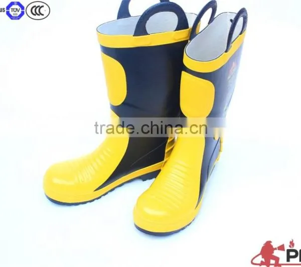 Fireman Workers Foot Protected Steel Toe Fire Retardant Flame Protected Workers Preventing Hurt Rubber Safety Boots photo-3