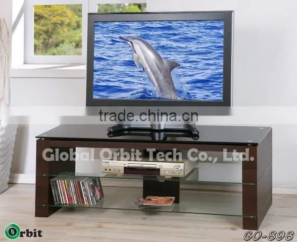 Metal Modern Led Glass Wooden tv Stand photo-3