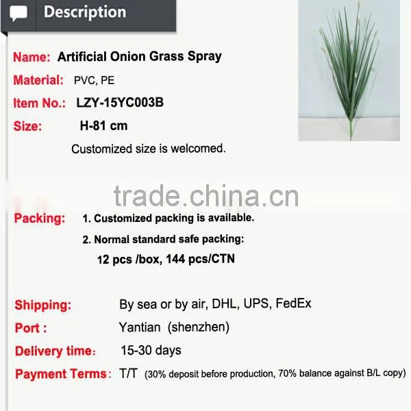 Made in China PVC Grass Make Artificial Plants Onion Grass Spray Tomentum Decoration photo-2