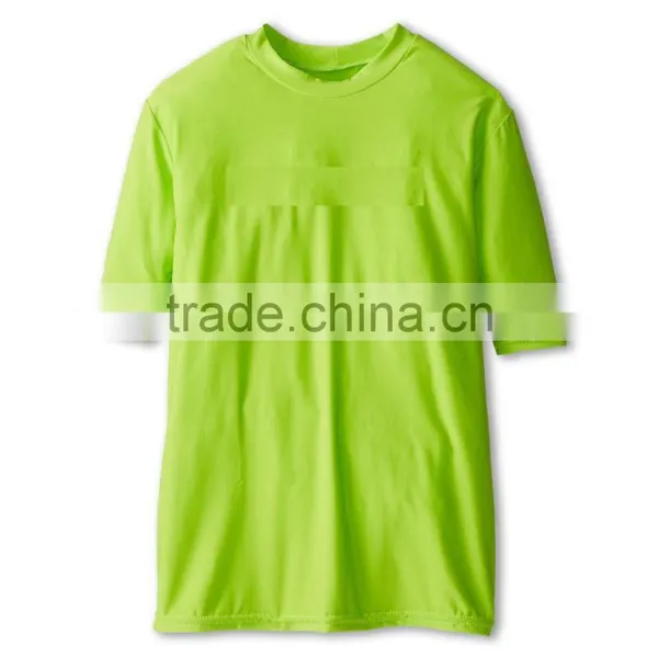 Wholesale OEM 89% Nylon 11% Elastane Little Kids Big Kids Short Sleeve Stretch Quick Drying Basic Crew Neck Skins Rash Guard Tee photo-4
