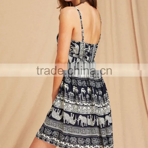 Boho Clothing Vintage Indian Print Cami Dress HSd5216 photo-4