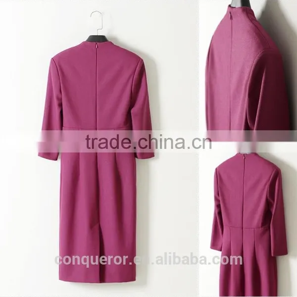 Fashion Design Slim Fit Office Ladies Formal Dress Half Sleeve Dress photo-5