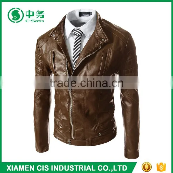 Wholesale Fashion Slim Fit Pelle Pelle Leather Jackets for Men photo-4