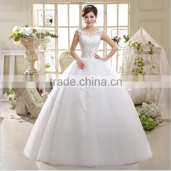 Hot Sale Fashion Lace Embroidered Wedding Dress Waist Section Fluffy Skirt Wedding Bride Dress Wholesale photo-3