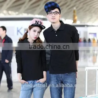 New Design Couple Long Sleeve Pique Polo Shirt photo-4